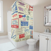  ontwerp van documentstempel. douchegordijn (In situ)