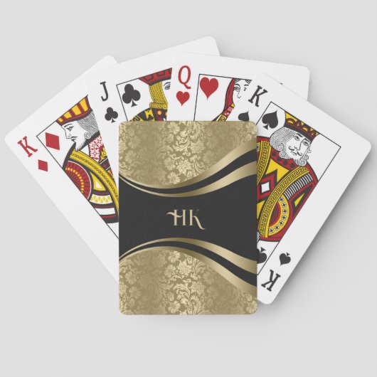 Ontwerp van dynamische lijnen voor zwarte en goudd pokerkaarten (Achterkant)