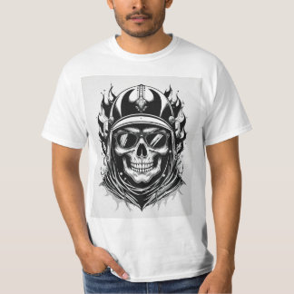 Ontwerp van een dodenhoofd met hoofdtelefoon en br t-shirt