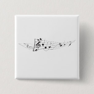 Ontwerp van een draaiende muziekkern vierkante button 5,1 cm