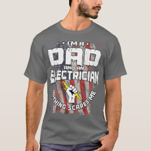 Ontwerp van een elektricien vader op de achterkant t-shirt