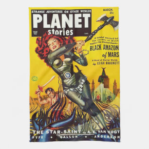 ONTWERP VAN EEN Hoesje VAN 1950 SCI FI PULPBEKENDM Theedoek