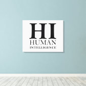 Ontwerp van een menselijk of AI-typografisch conce Canvas Afdruk (Insitu (Houten vloer))