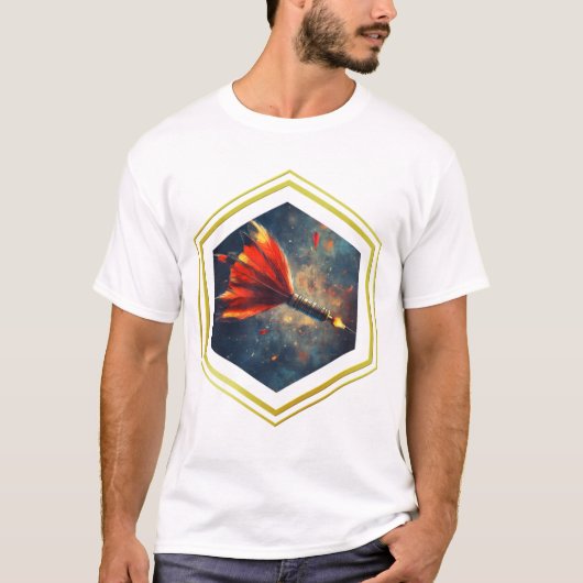 Ontwerp van een pijltje voor het ruimtelicht met e t-shirt (Voorkant)