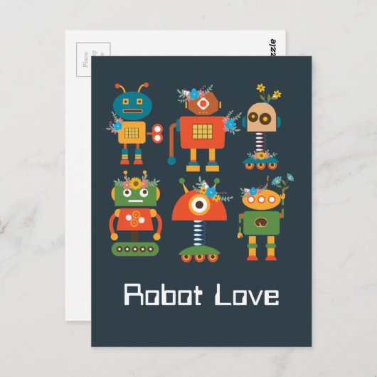 Ontwerp van een robot voor kinderen briefkaart (Voorkant / Achterkant)
