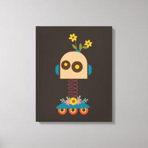 Ontwerp van een robot voor kinderen canvas afdruk