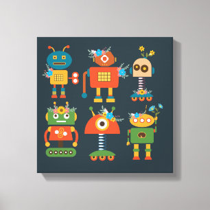 Ontwerp van een robot voor kinderen canvas afdruk