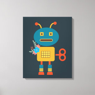 Ontwerp van een robot voor kinderen canvas afdruk