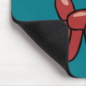 Ontwerp van een rode ballonhond muismat (Hoek)