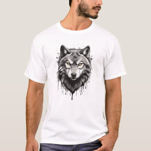 ontwerp van een WOLF met grote zwarte ogen T-shirt