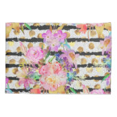 Ontwerp van elastische veerbloemen en -strepen kussensloop (Achterkant)