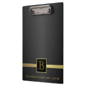 Ontwerp van Executive Black & Gold Monogram Klembord (Links)