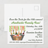 Ontwerp van familiereünie. briefkaart (Voorkant / Achterkant)