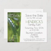 Ontwerp van familiereünie. briefkaart (Voorkant / Achterkant)