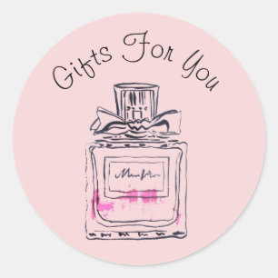Ontwerp van flesjes met parfum Gift business brand Ronde Sticker