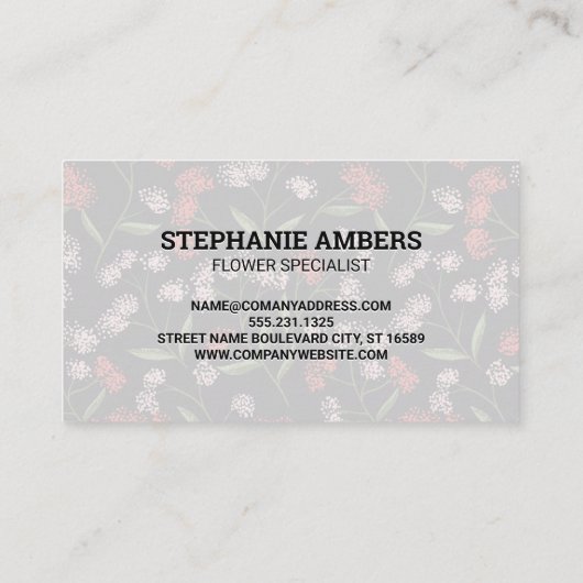 Ontwerp van Floral Pattern Visitekaartje (Achterkant)
