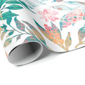 ontwerp van florale en olievlek met vervorming cadeaupapier (Rol Hoek)