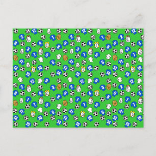 Ontwerp van football met blauwe Shirten Briefkaart