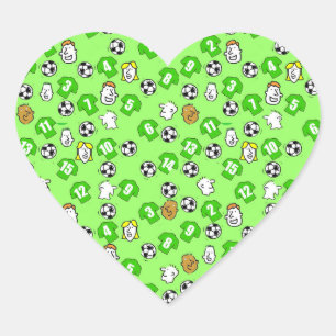 Ontwerp van football met groene Shirten Hart Sticker