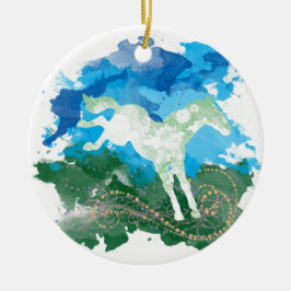 Ontwerp van galopend paard keramisch ornament