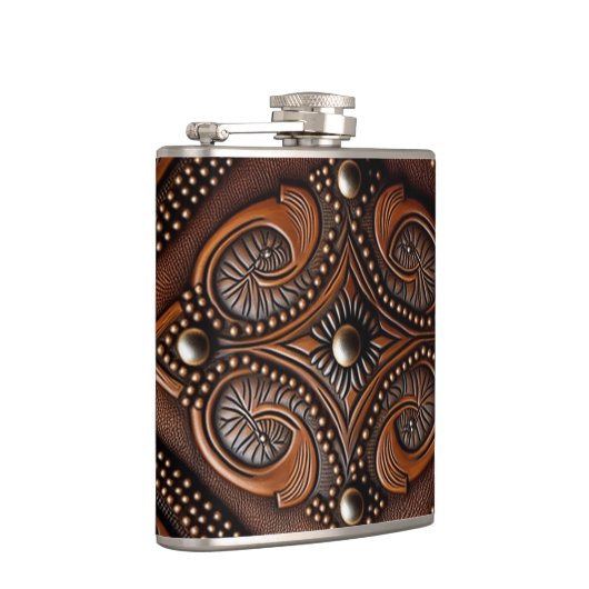 Ontwerp van geboost leder heupfles (Rechts)