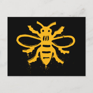 Ontwerp van gele bijen briefkaart