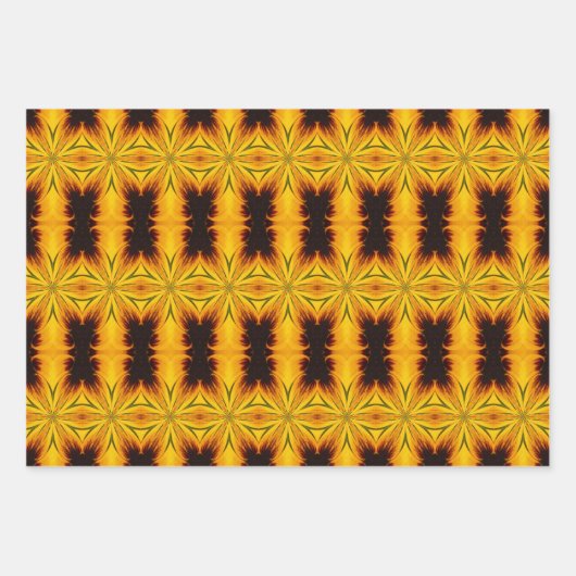 Ontwerp van gele en bruine Abstracte vormen Inpakpapier Vel (Voorkant 2)