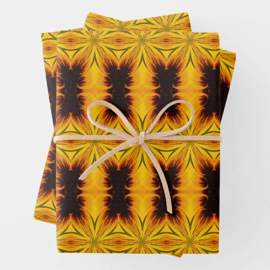 Ontwerp van gele en bruine Abstracte vormen Inpakpapier Vel (In situ)