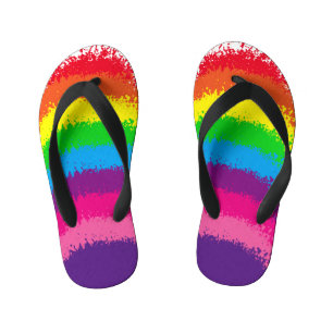 Ontwerp van geplateerde regenboogkleuren kinder teenslippers