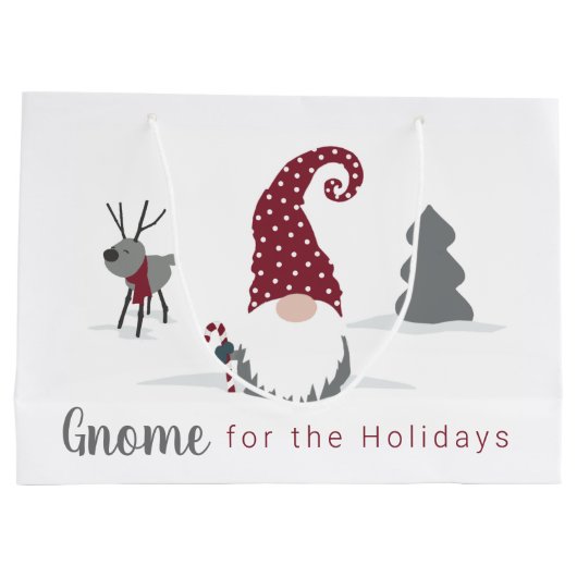 Ontwerp van Gnome en Reindeer Scandinavian Tomte Groot Cadeauzakje (Achterkant)