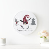 Ontwerp van Gnome en Reindeer Scandinavian Tomte Grote Klok (Huis)