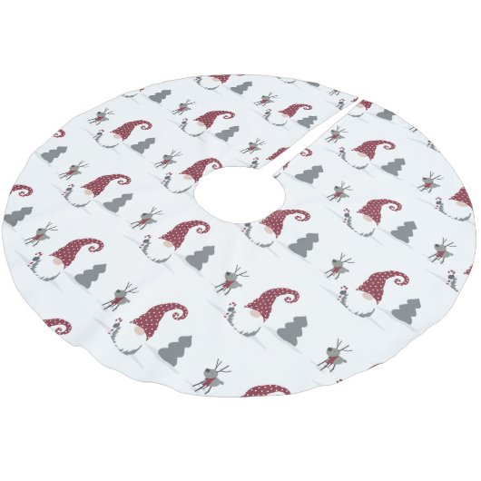 Ontwerp van Gnome en Reindeer Scandinavian Tomte Kerstboom Rok (Gekanteld)