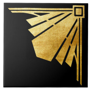 Ontwerp van Gold- en zwarte deco-keramische Tegel Tegeltje