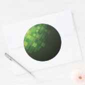 Ontwerp van groene abstracte technologie ronde sticker (Envelop)