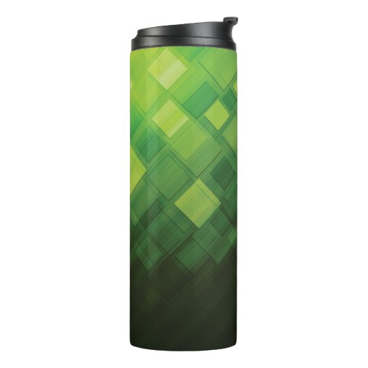 Ontwerp van groene abstracte technologie thermosbeker (Gedraaid links)