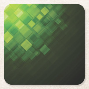 Ontwerp van groene abstracte technologie vierkante kartonnen onderzetter