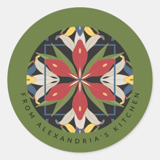 Ontwerp van groene keuken-Tegel | uit de keuken va Ronde Sticker (Voorkant)