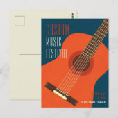 Ontwerp van Guitar/Music-gebeurtenisillustratie Briefkaart (Voorkant / Achterkant)