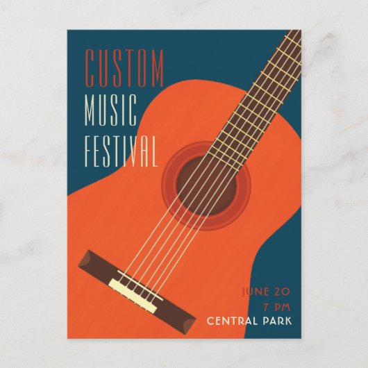 Ontwerp van Guitar/Music-gebeurtenisillustratie Briefkaart (Voorkant)