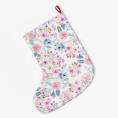 ontwerp van handverf voor florale Waterverf Grote Kerstsok (Achterkant (Hangend))