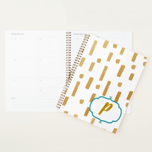 Ontwerp van hedendaagse Gold-monogram Planner (Display)