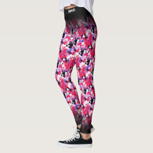 Ontwerp van het abstracte Red Black Splashes-patro Leggings