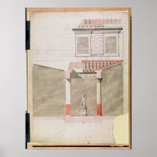 Ontwerp van het atrium van het Pompese paleis Poster