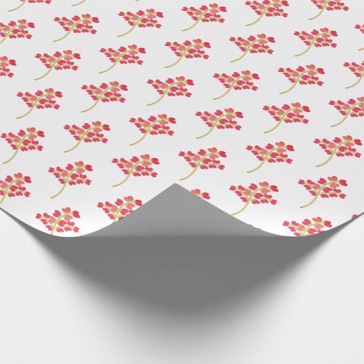 ontwerp van het blote hart op wit cadeaupapier (Hoek)