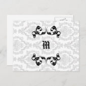 Ontwerp van het Damask Monogram Briefkaart (Voorkant / Achterkant)
