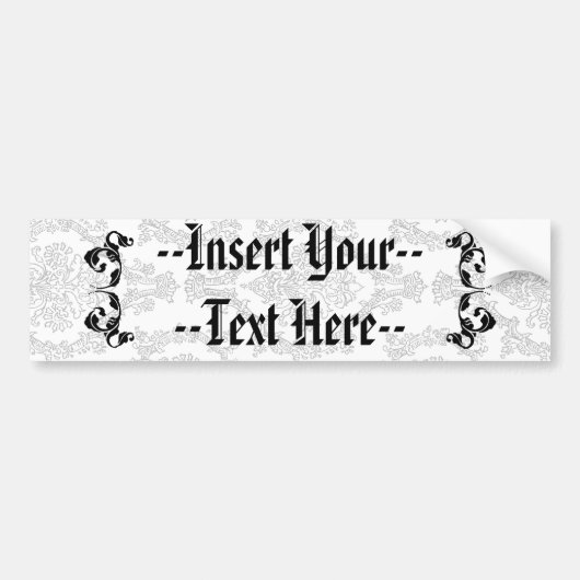 Ontwerp van het Damask Monogram Bumpersticker (Voorkant)