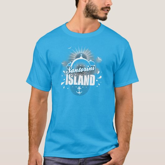 Ontwerp van het eiland Santorini Paradise T-shirt (Voorkant)