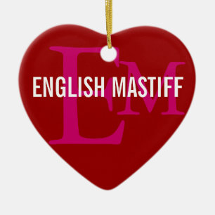 Ontwerp van het Engelse Mastiff-monogram Keramisch Ornament
