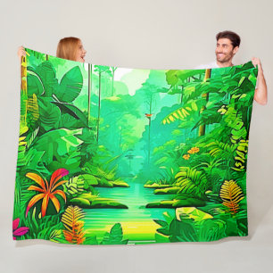 Ontwerp van het exotische bos fleece deken