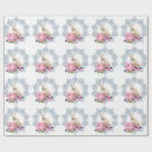 Ontwerp van het Floral Easter Rabbit Cadeaupapier (Vlak)